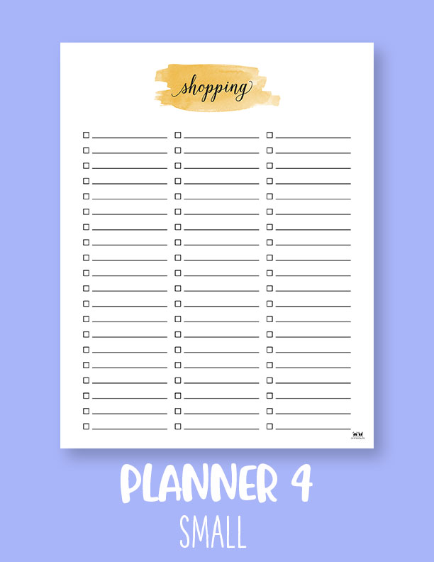 Printed Personal Size Shopping Wish List Planner Refill for 