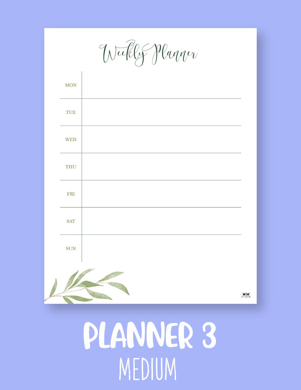 Printable Weekly Planner No. 3 – Puffin Pages Co