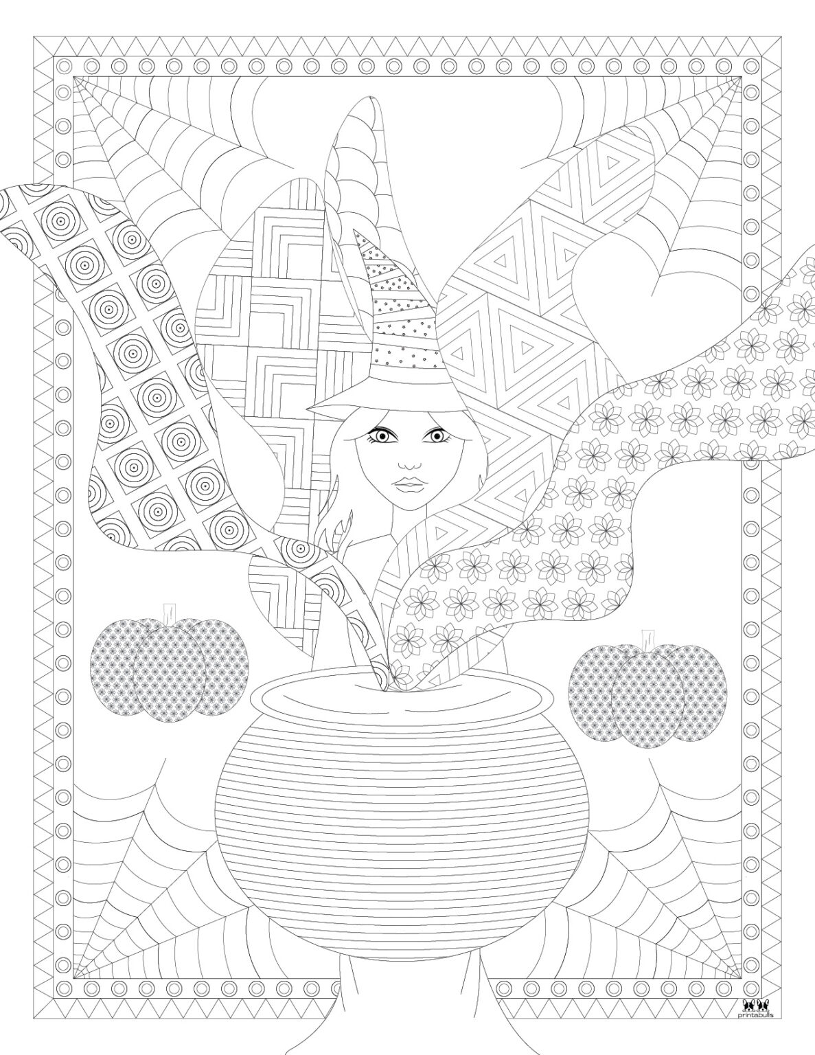 Witch Coloring Pages - 25 FREE Printable Pages | Printabulls