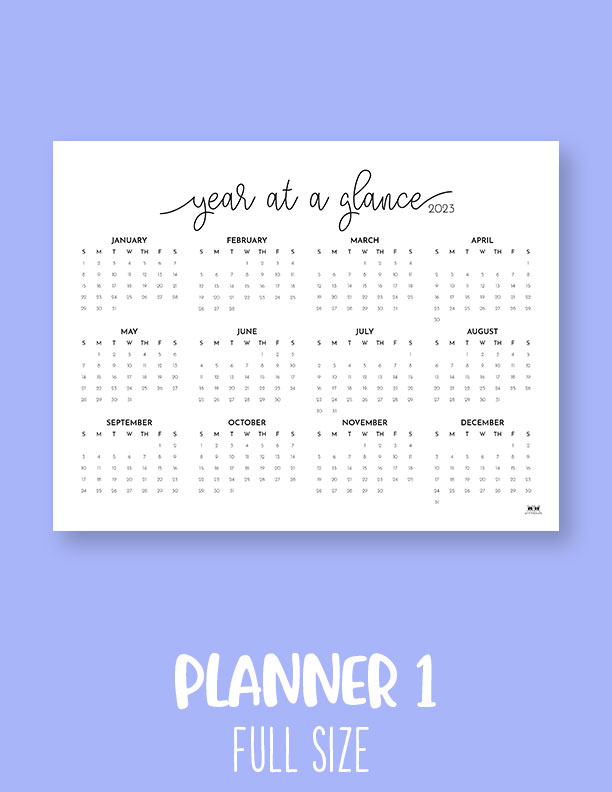 Yearly Calendar Planner Pages - FREE 2023 Pages | Printabulls
