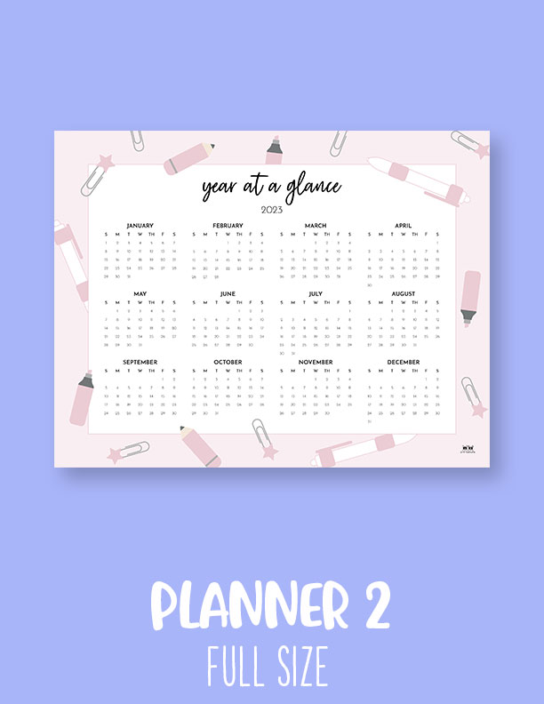 Yearly Calendar Planner Pages - FREE 2023 Pages | Printabulls