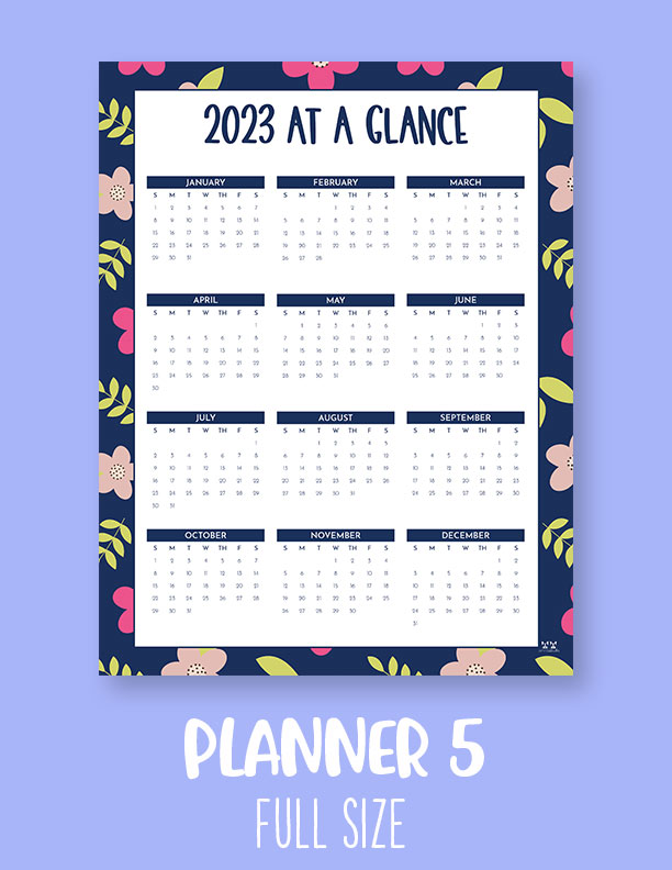 Yearly Calendar Planner Pages - FREE 2023 Pages | Printabulls