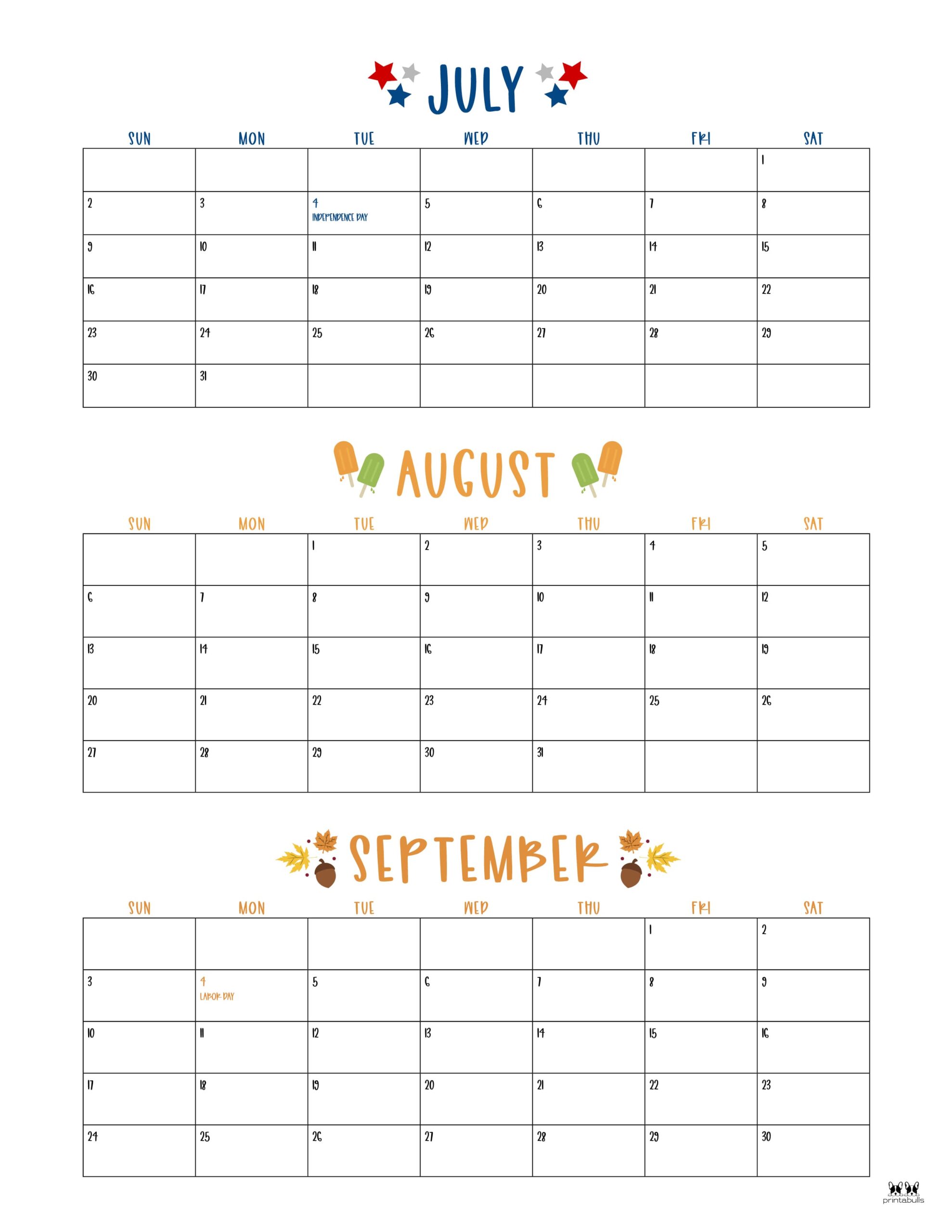 2023 Summer Calendars - 18 FREE Printables | Printabulls