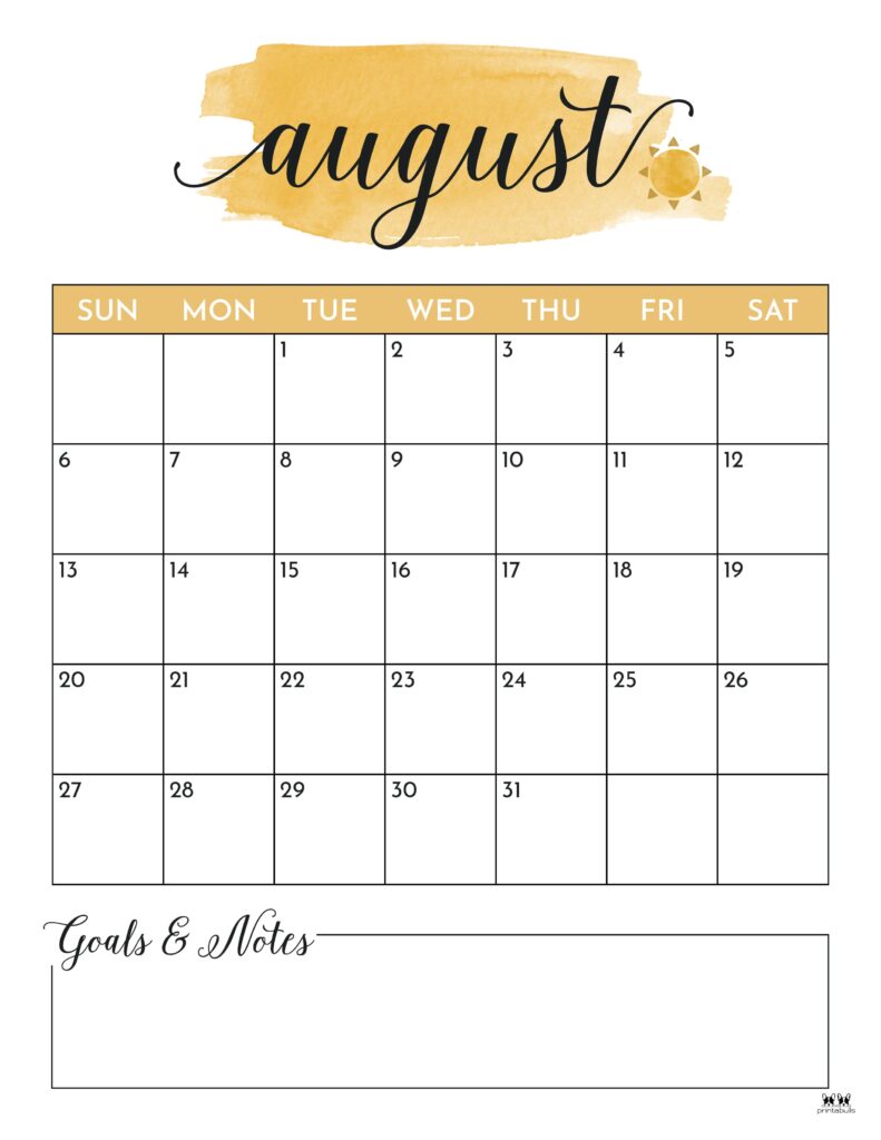 Aesthetic August Calendar [not mine]