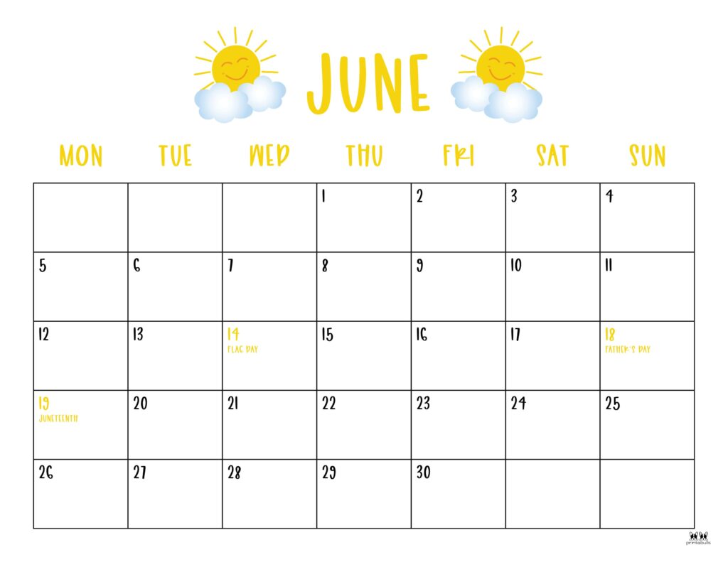 June 2023 Calendars - 50 FREE Printables | Printabulls
