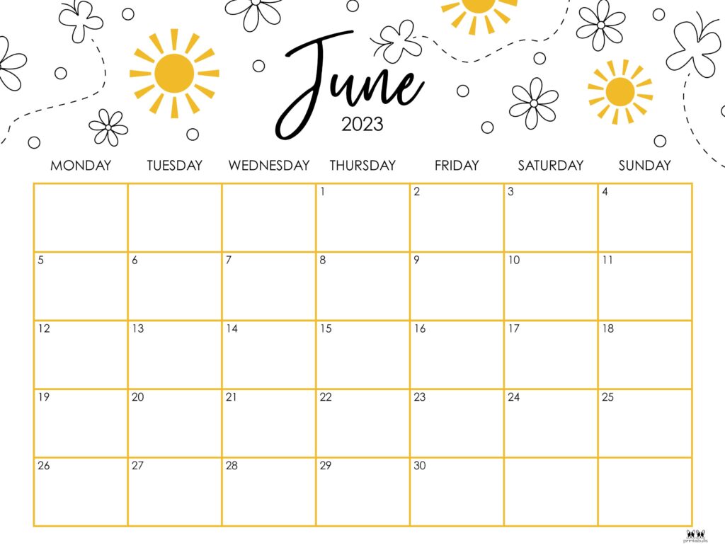 June 2023 Calendars - 50 FREE Printables | Printabulls