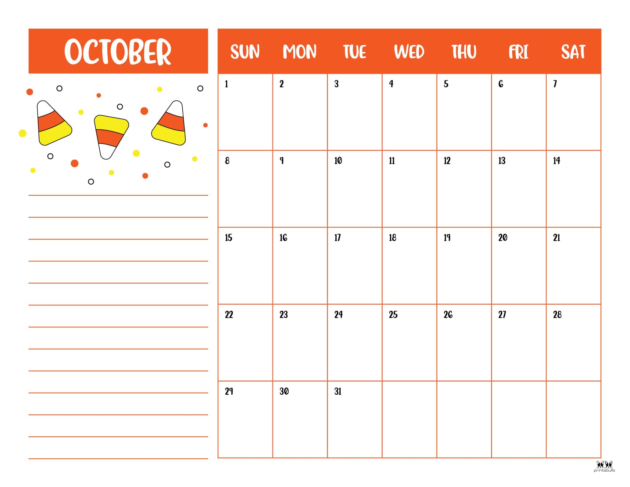 October 2023 Calendars - 50 FREE Printables | Printabulls