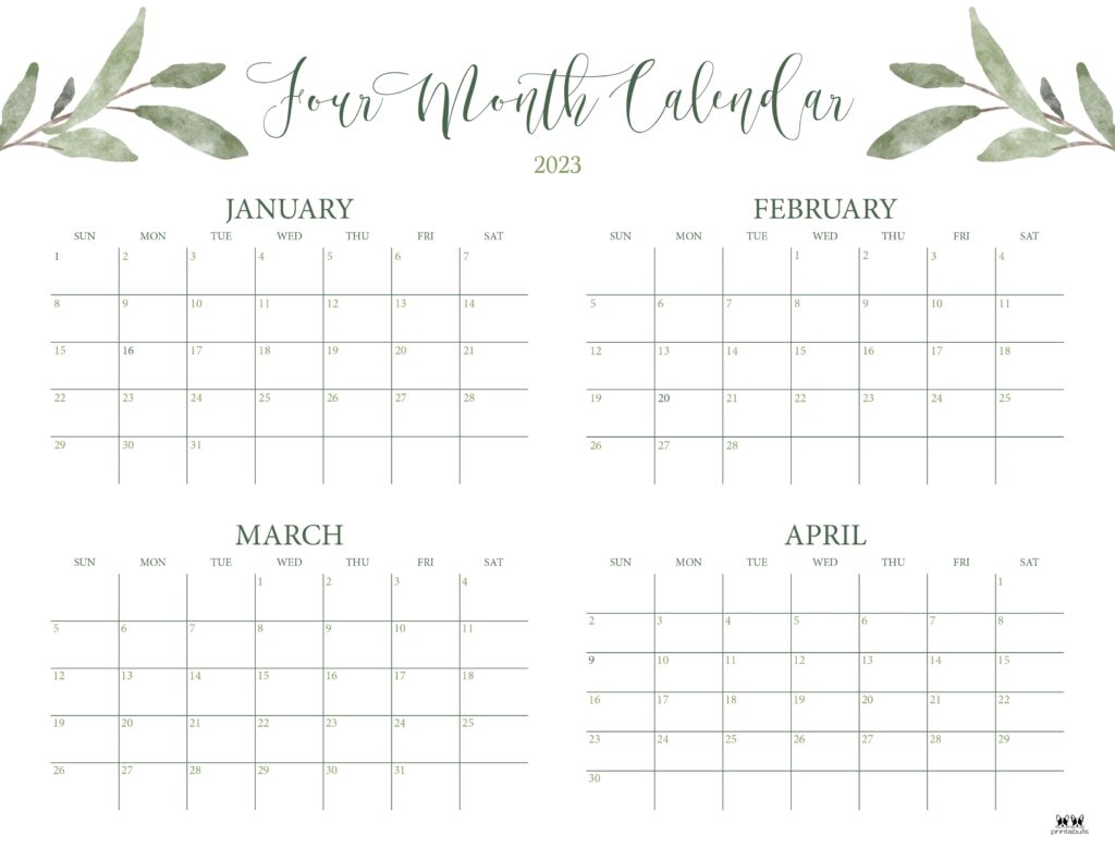 Printable-2023-Four-Month-Calendar-2