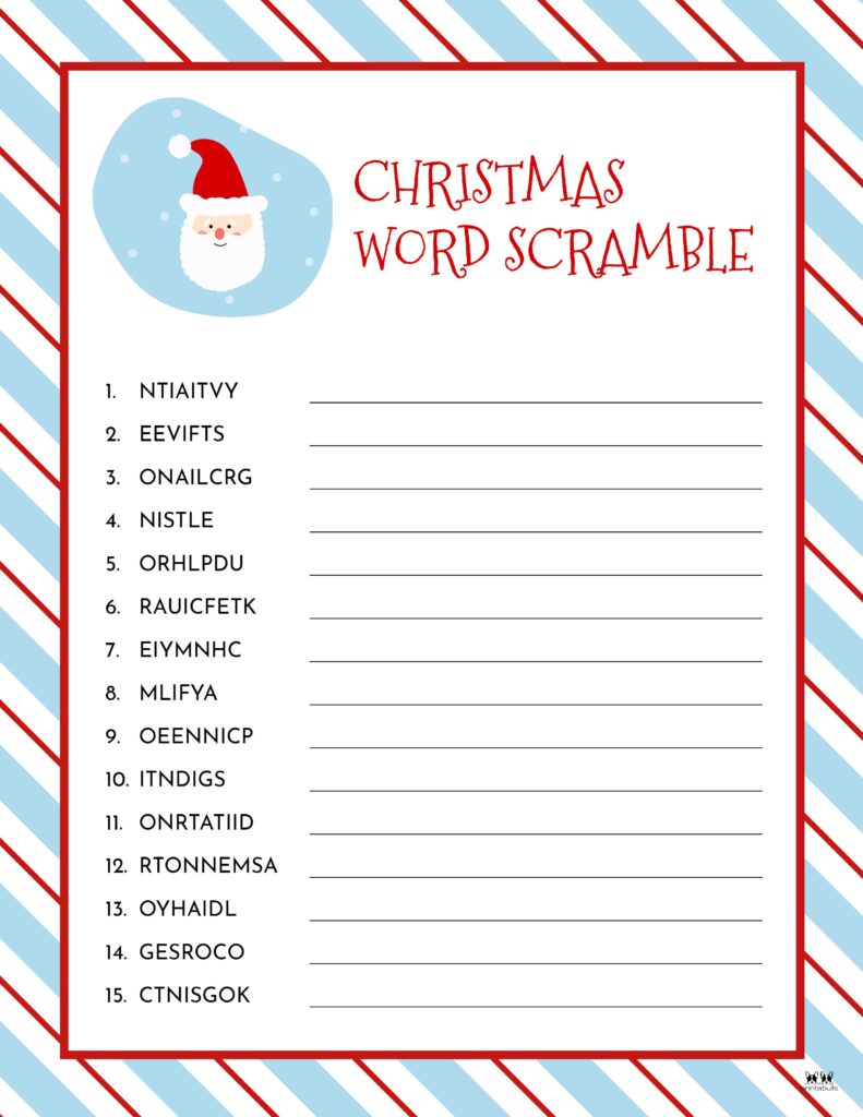 Christmas Word Scrambles 15 FREE Printables PrintaBulk