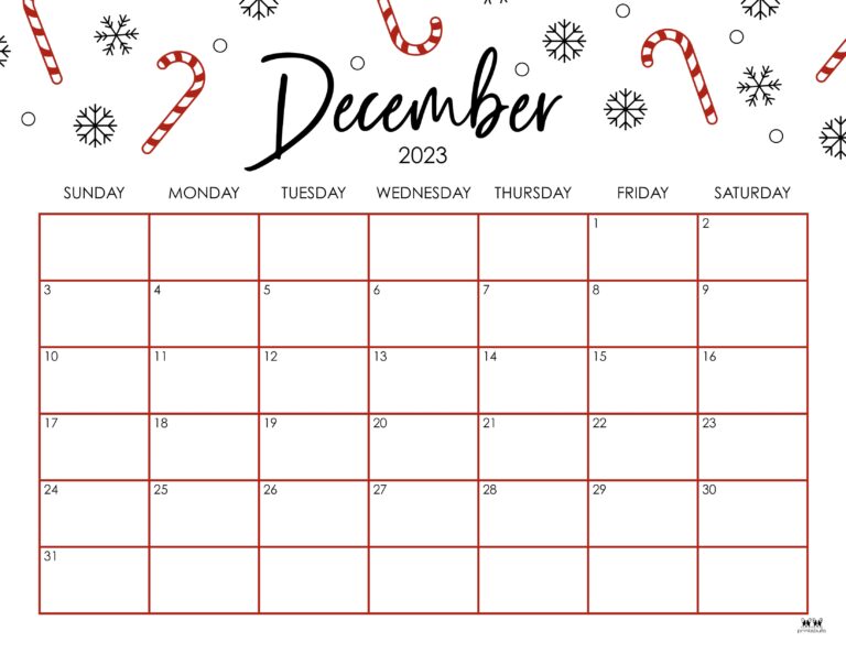 December 2023 Calendars 50 FREE Printables Printabulls