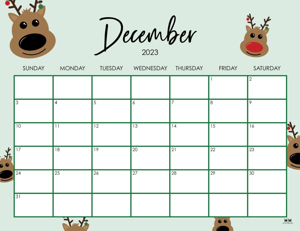 December Cute Calendar