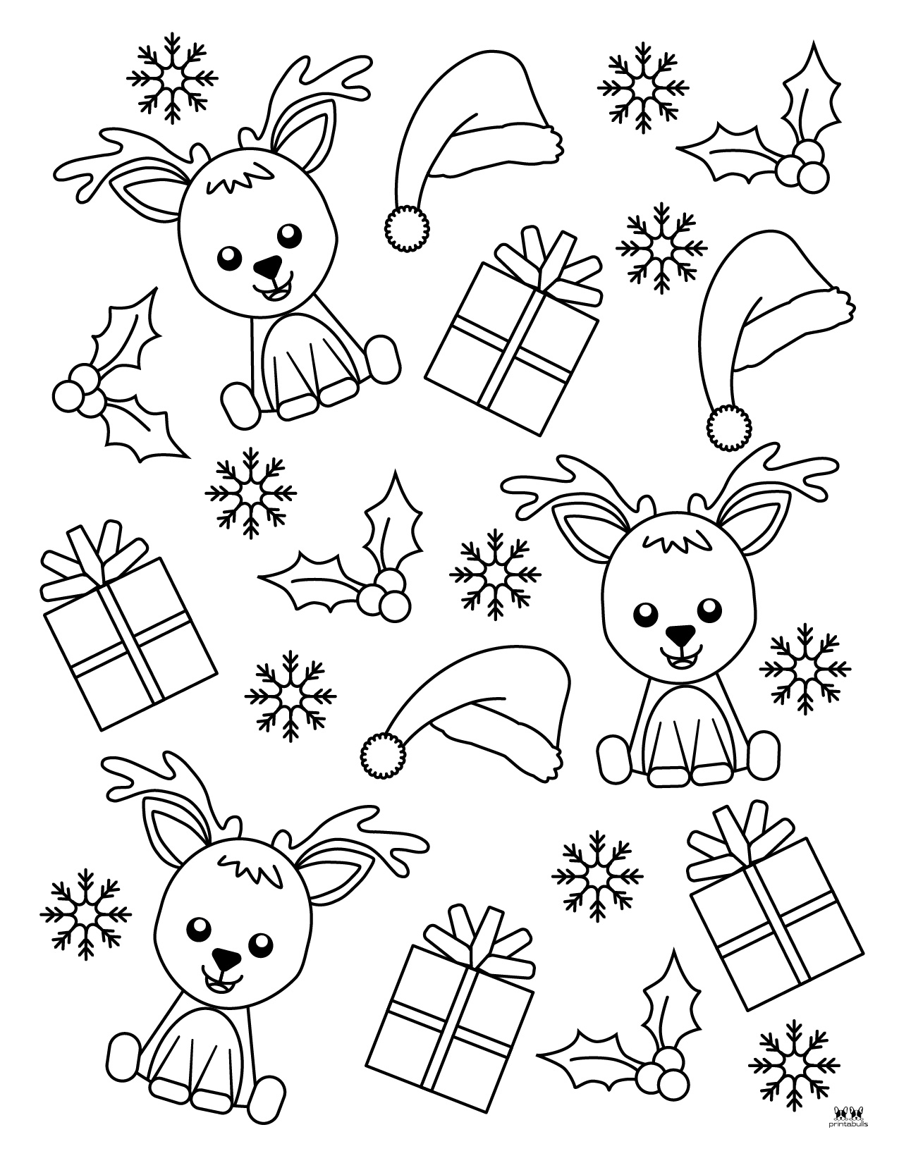 Reindeer Coloring Pages - 30 FREE Printable Pages | Printabulls