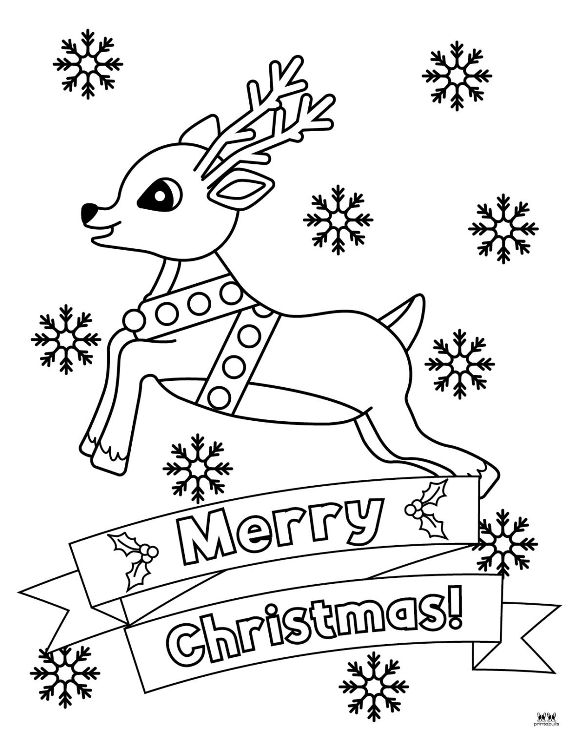 Reindeer Coloring Pages 30 FREE Printable Pages Printabulls