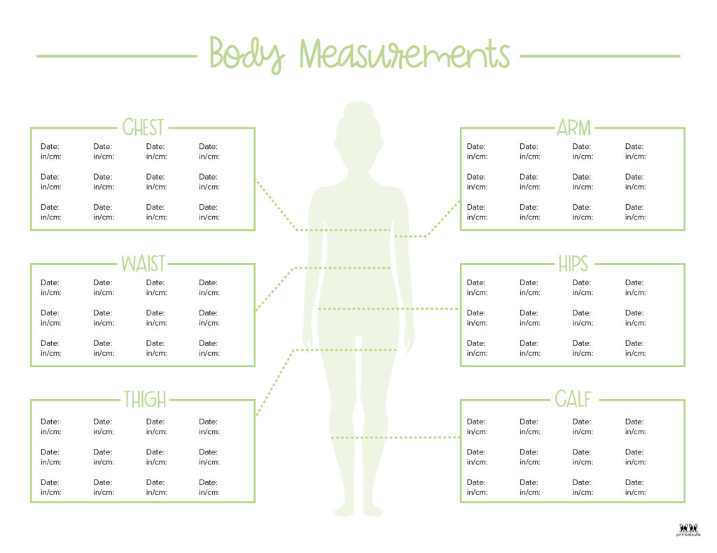 Female Printable Body Measurement Chart - Freebie Finding Mom