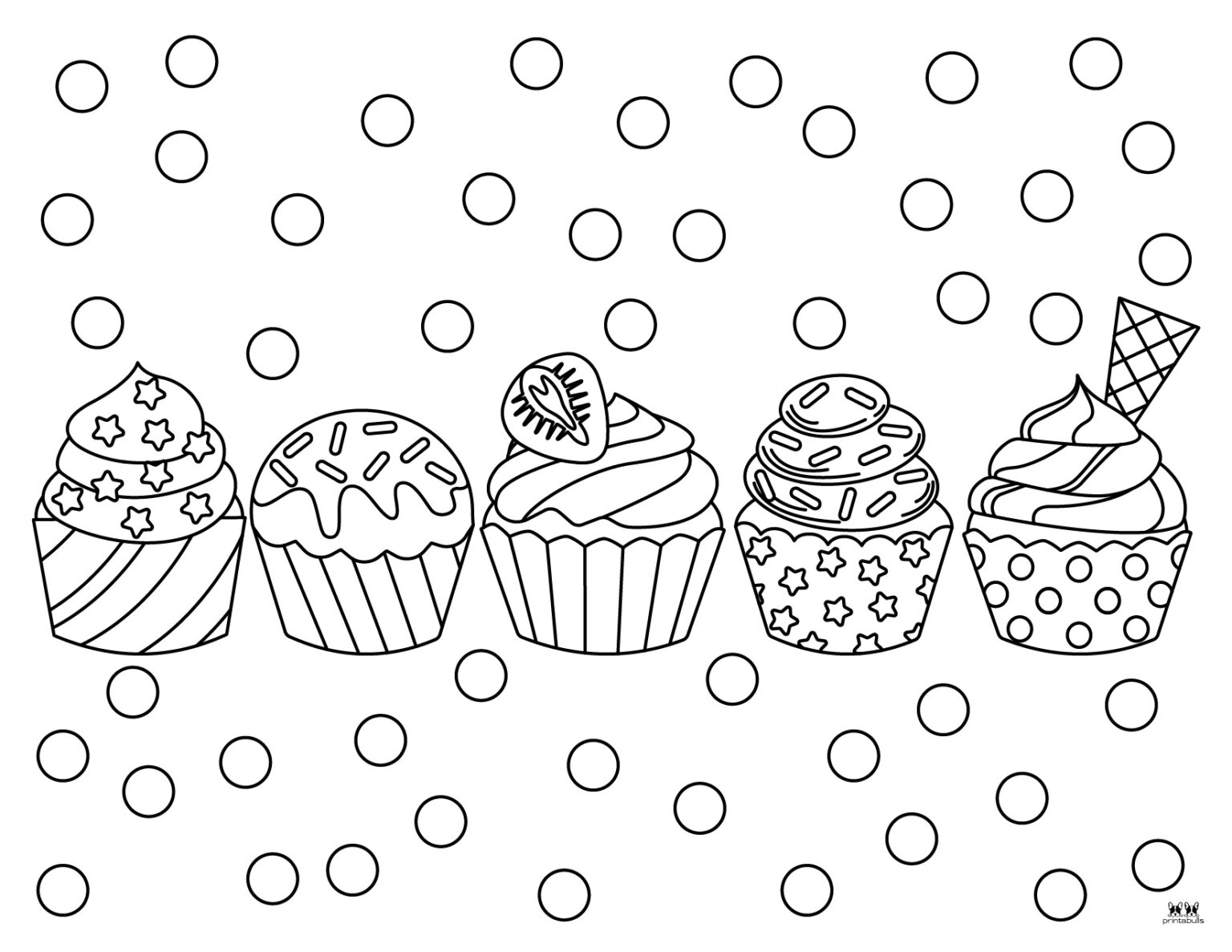 Cupcake Coloring Pages - 25 FREE Printables | Printabulls