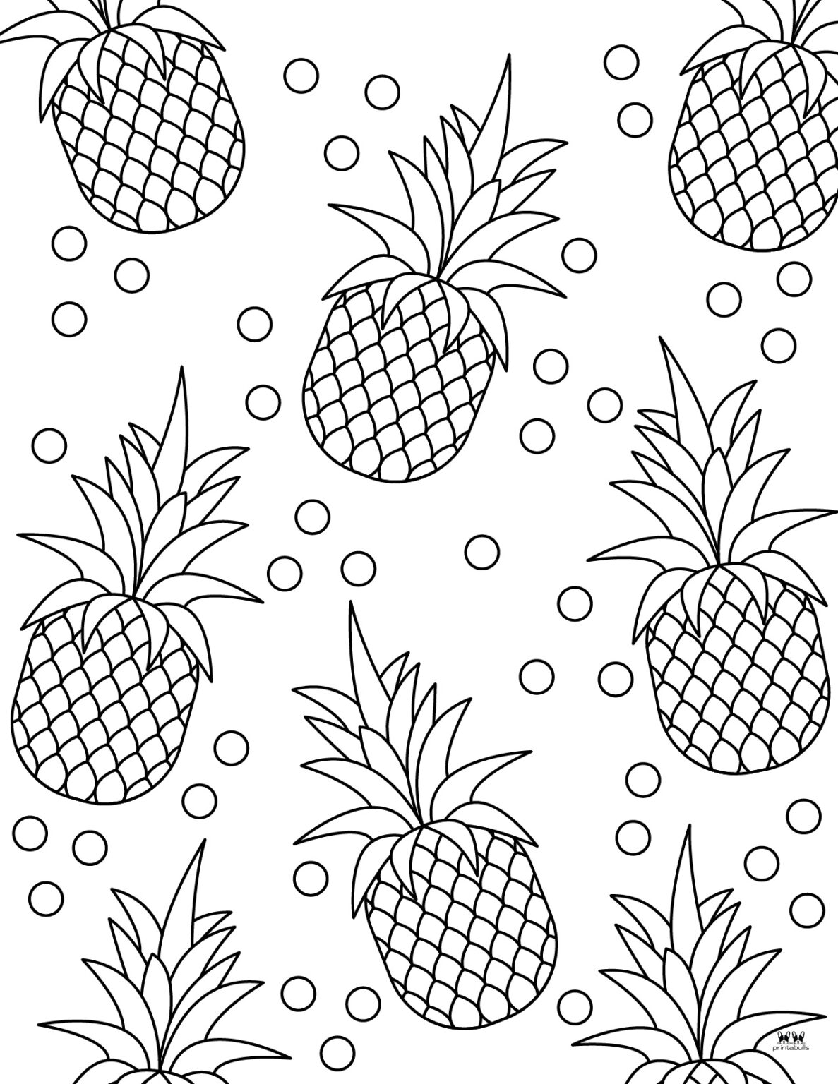Pineapple Coloring Pages - 25 FREE Pages | Printabulls