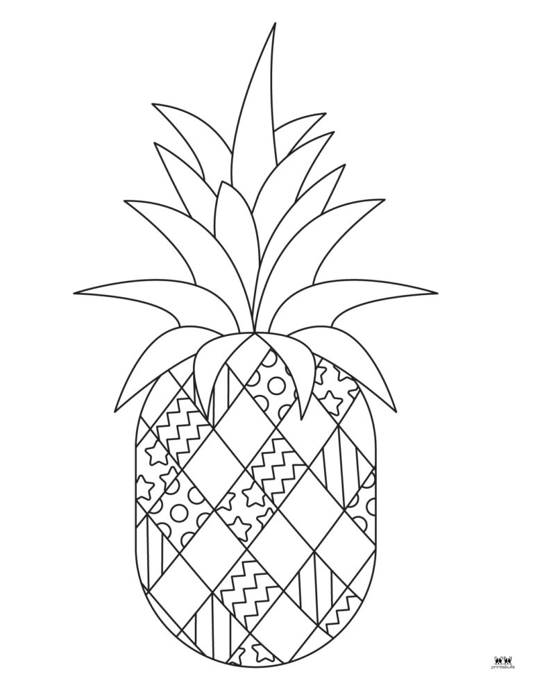 Pineapple Coloring Pages - 25 FREE Pages | Printabulls