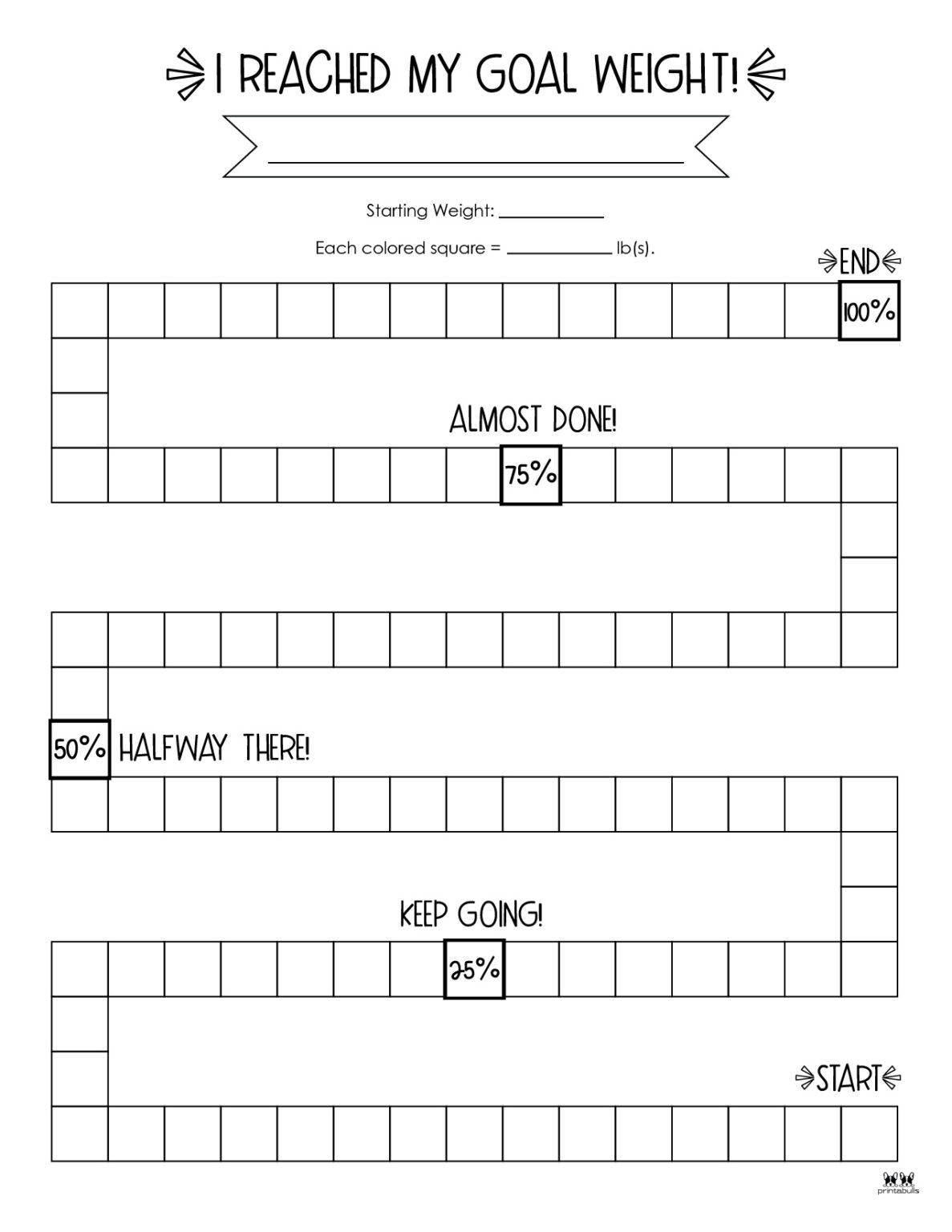 Weight Loss Trackers - 29 FREE Printables | Printabulls