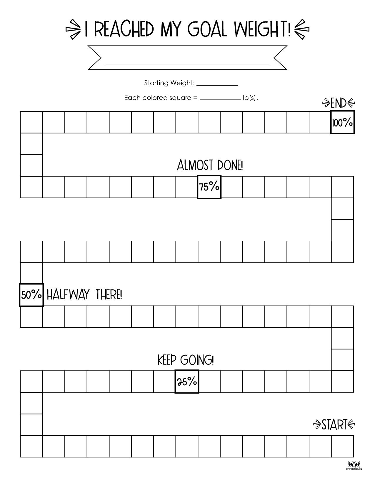 Weight Loss Trackers - 29 FREE Printables | Printabulls