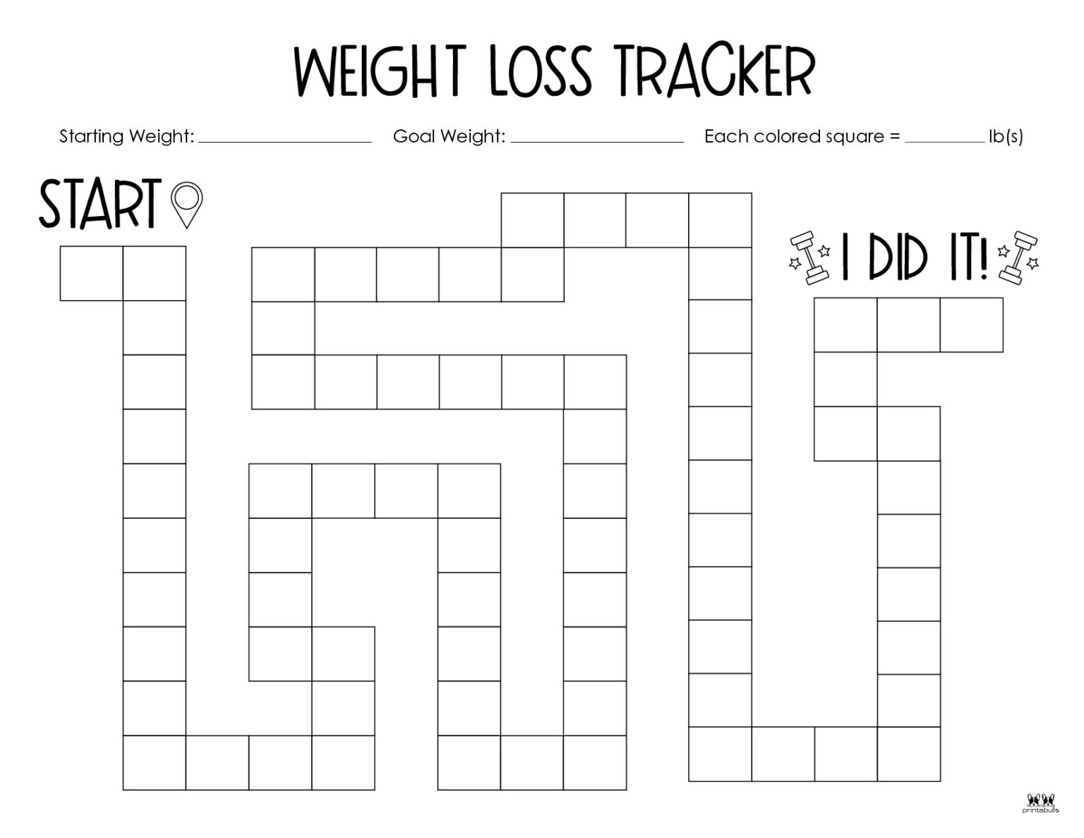 Weight Loss Trackers - 29 FREE Printables | Printabulls