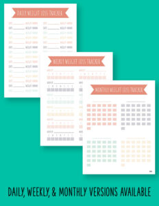 Weight Loss Trackers - 29 FREE Printables | Printabulls