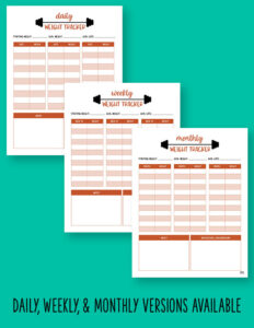 Weight Loss Trackers - 29 FREE Printables | Printabulls