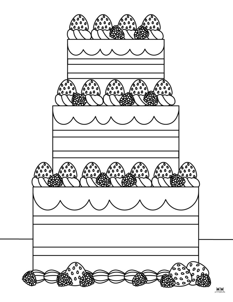 Cake Coloring Pages 25 FREE Pages - Printable Cake Coloring Page 24 768x994 