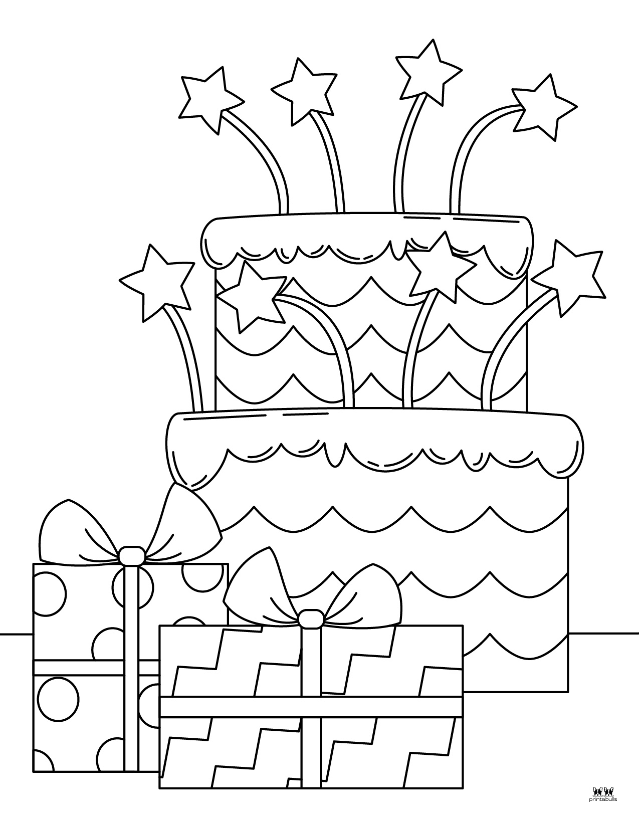 Cake Coloring Pages 25 FREE Pages - Printable Cake Coloring Page 9 