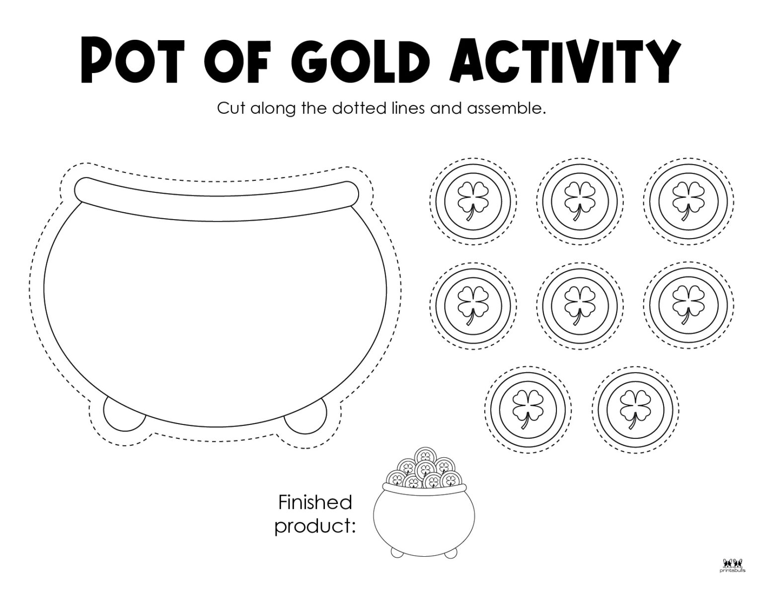 Pot of Gold Templates & Coloring Pages 33 Pages Printabulls