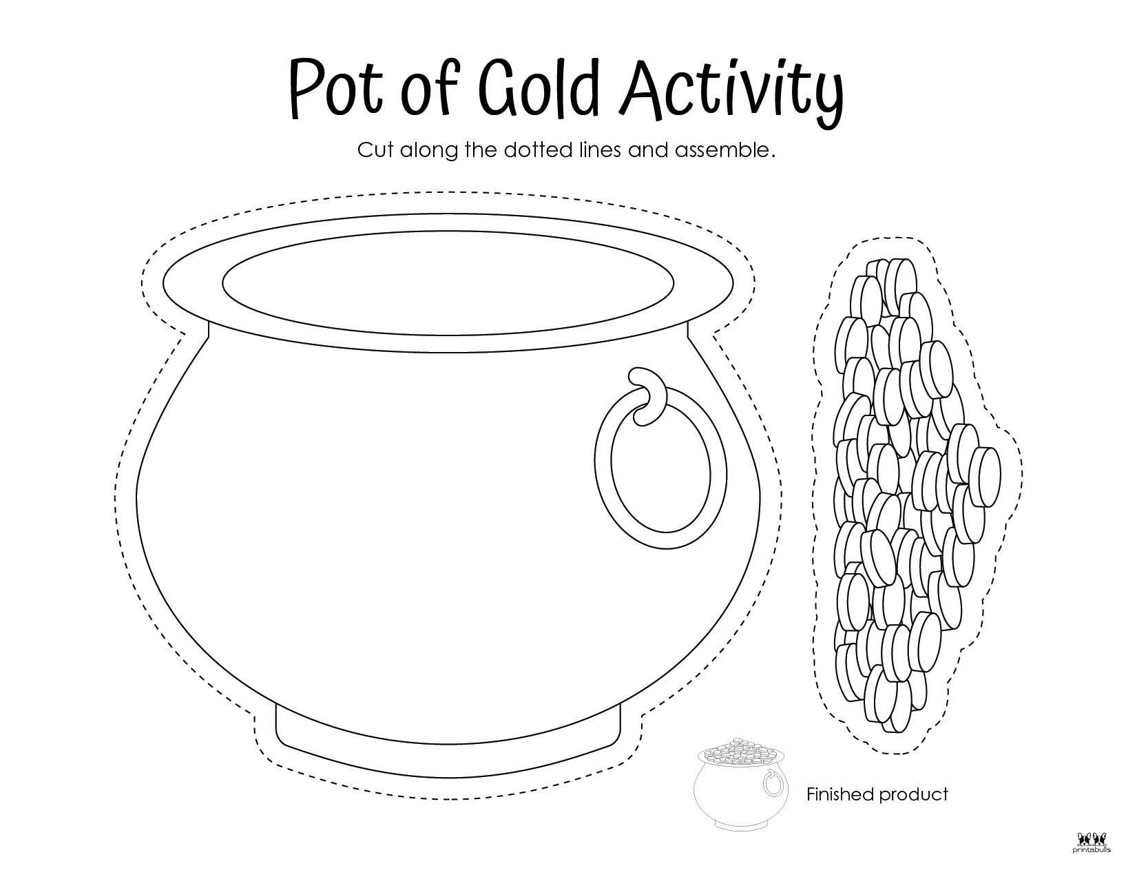 Pot of Gold Templates amp Coloring - Printable Pot Of Gold Template 5 