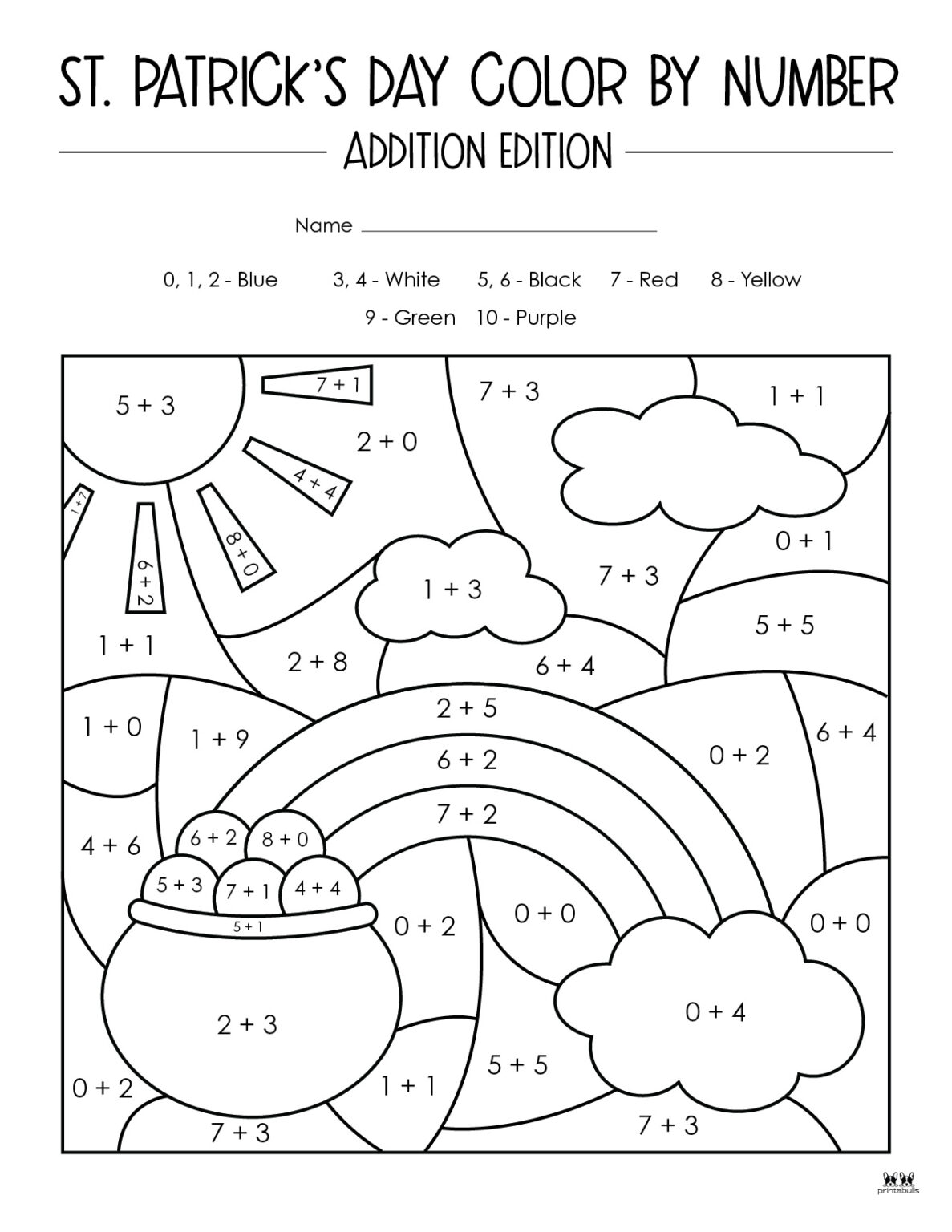 st patricks day math coloring sheet 4th grade