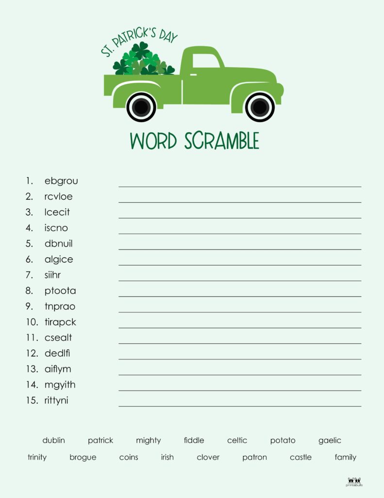 Printable-St-Patricks-Day-Word-Scramble-Medium-1
