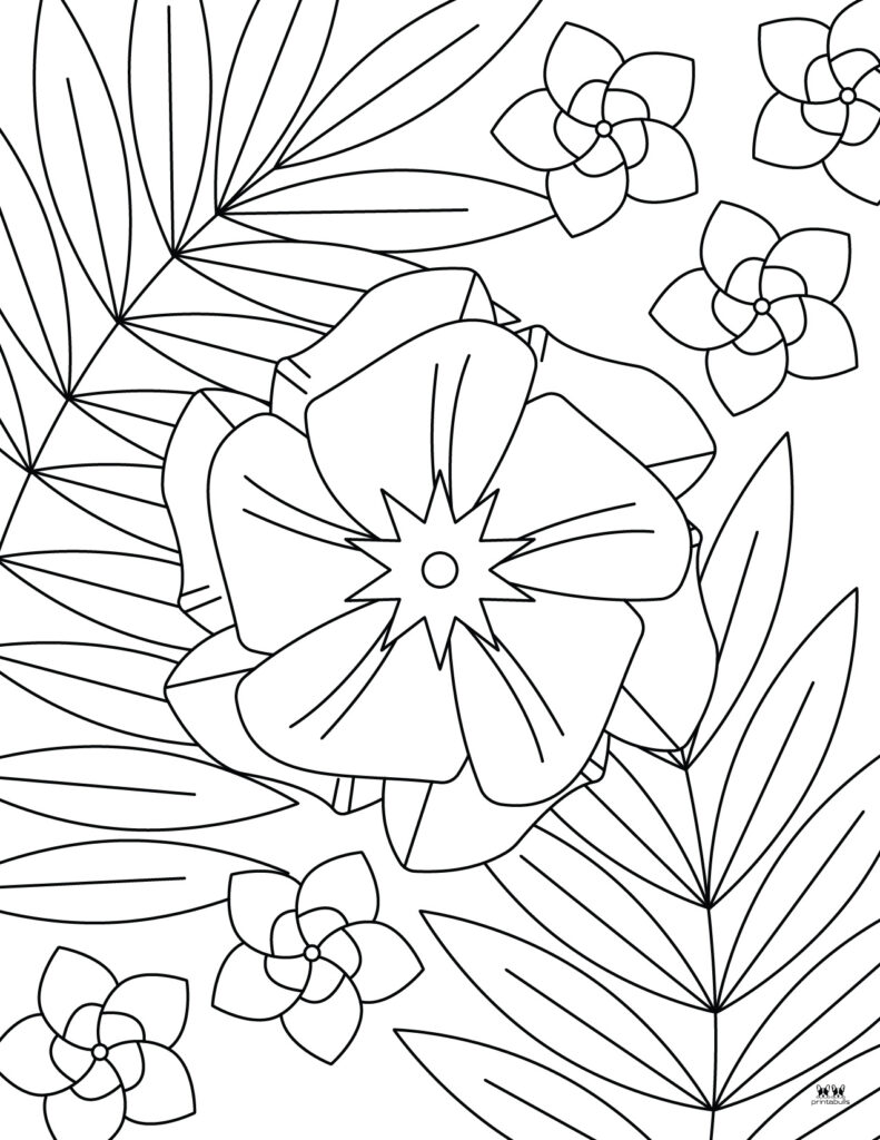 Printable-Tropical-Flower-Coloring-Page-2