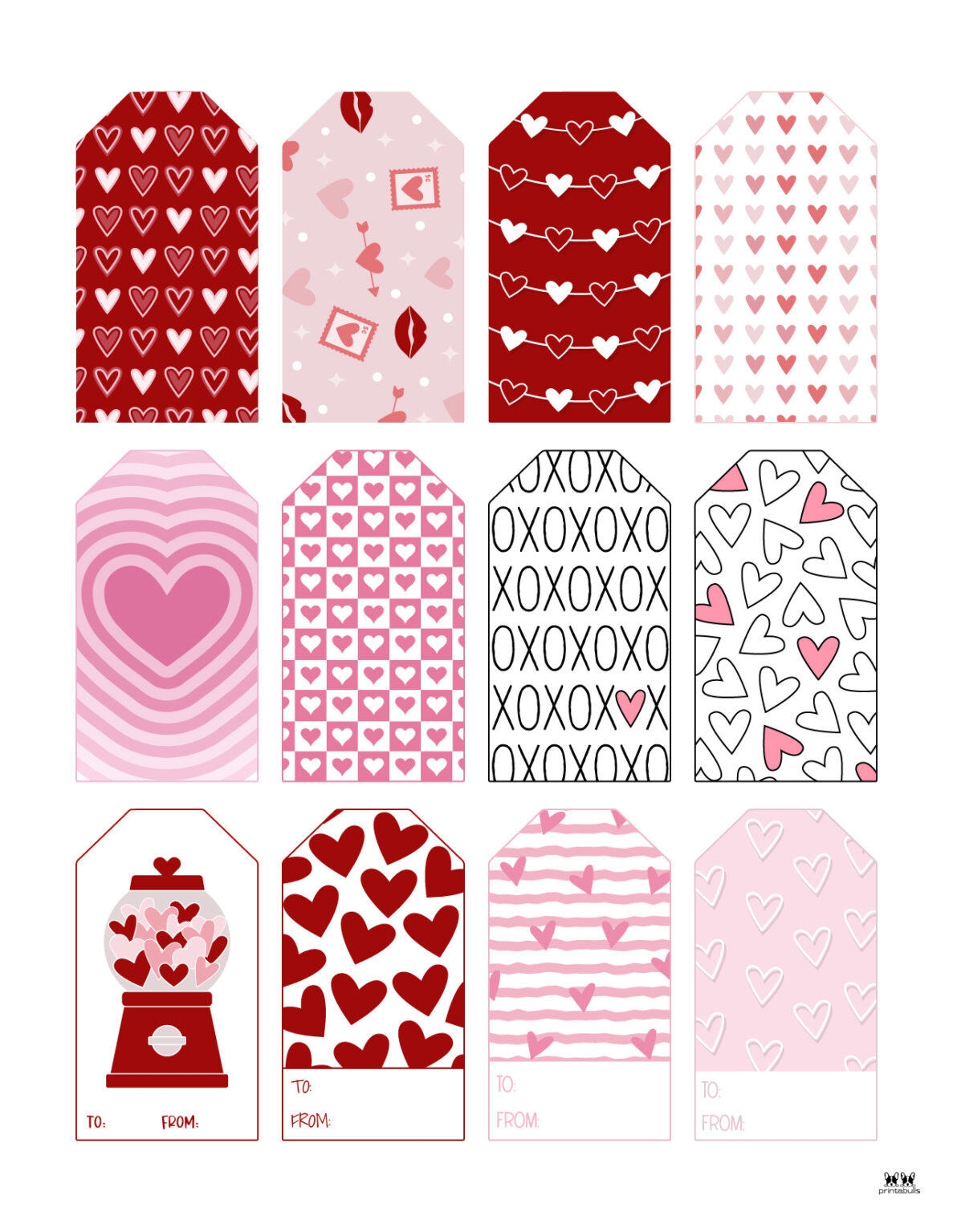 Valentine Tags - 300 FREE Printable Tags | Printabulls