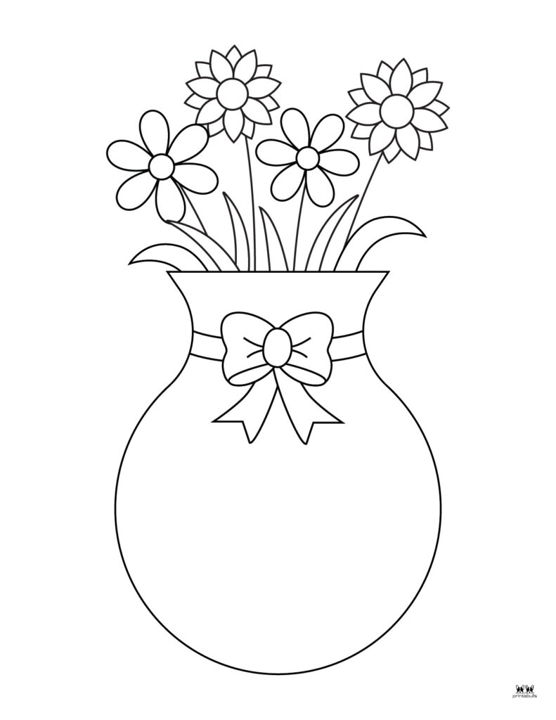 flower vase pictures to color