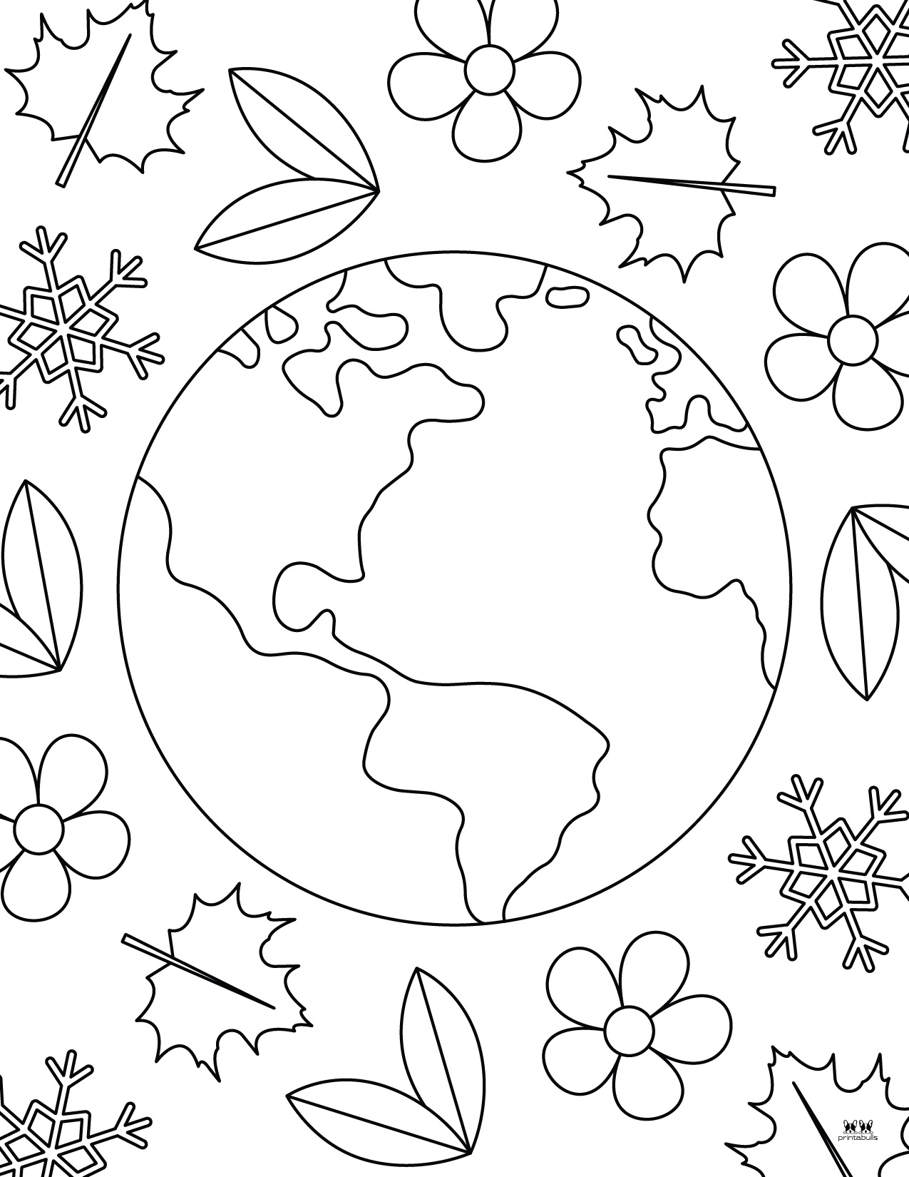 Earth Coloring Pages 25 FREE - Printable Earth Coloring Page 20 