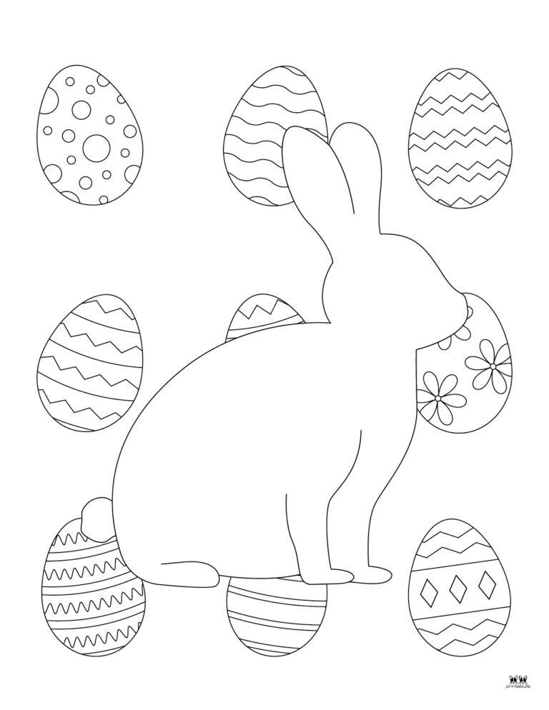 Easter Bunny Coloring Pages 75 - Printable Easter Bunny Coloring Page 4 768x994 