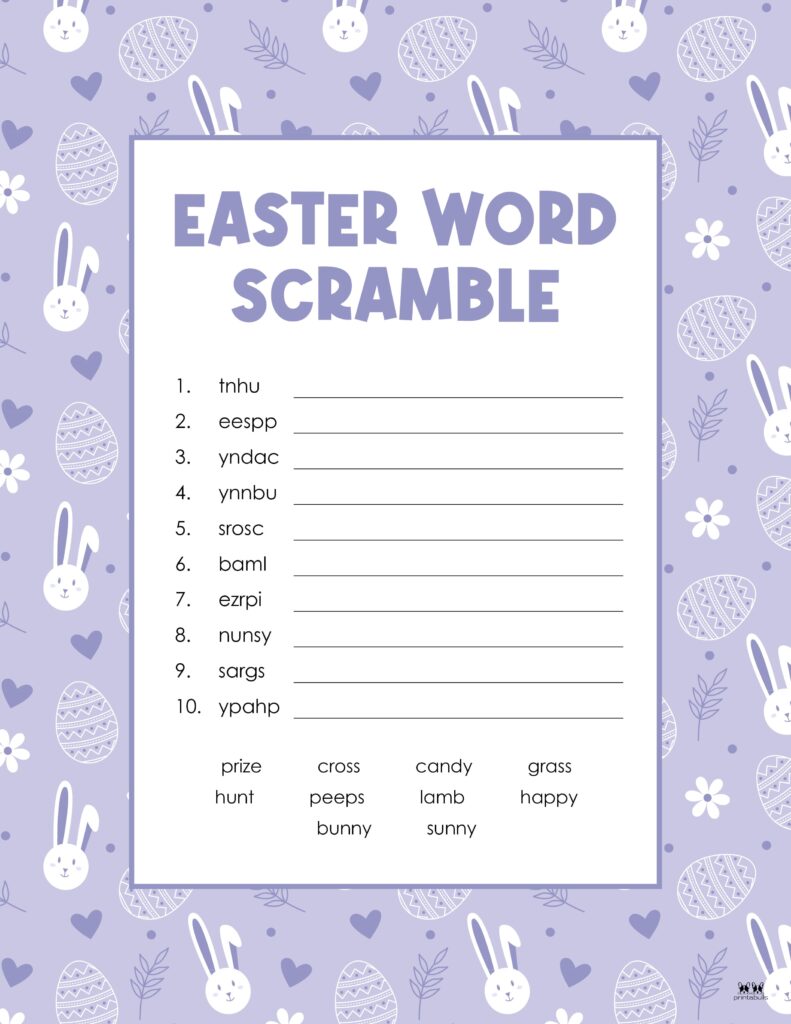 Easter Word Scrambles 15 FREE Printables Printabulls