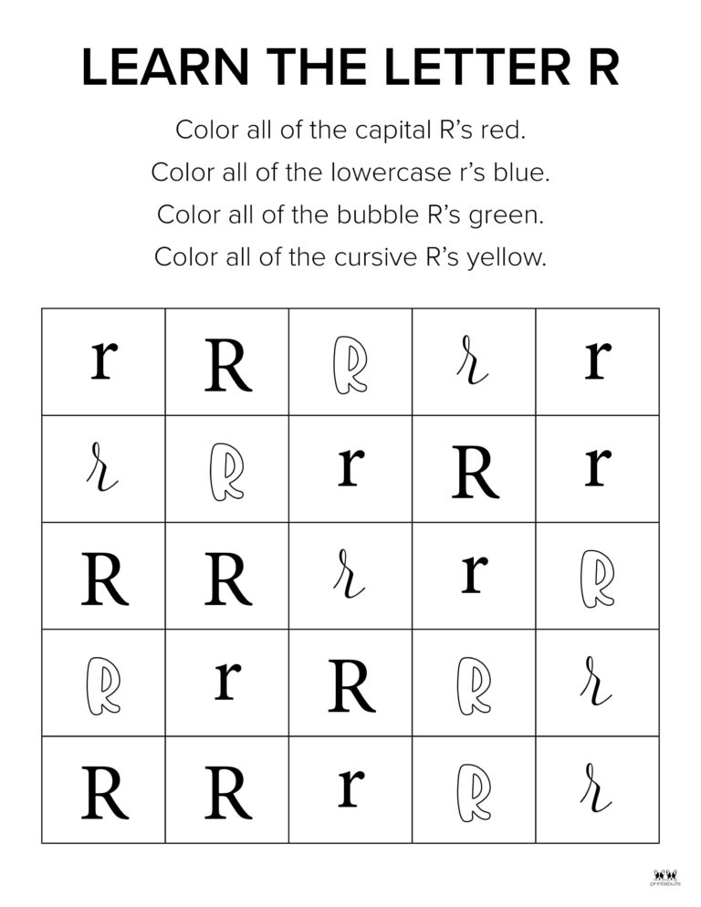 Letter R Worksheets - 50 FREE Printables | Printabulls