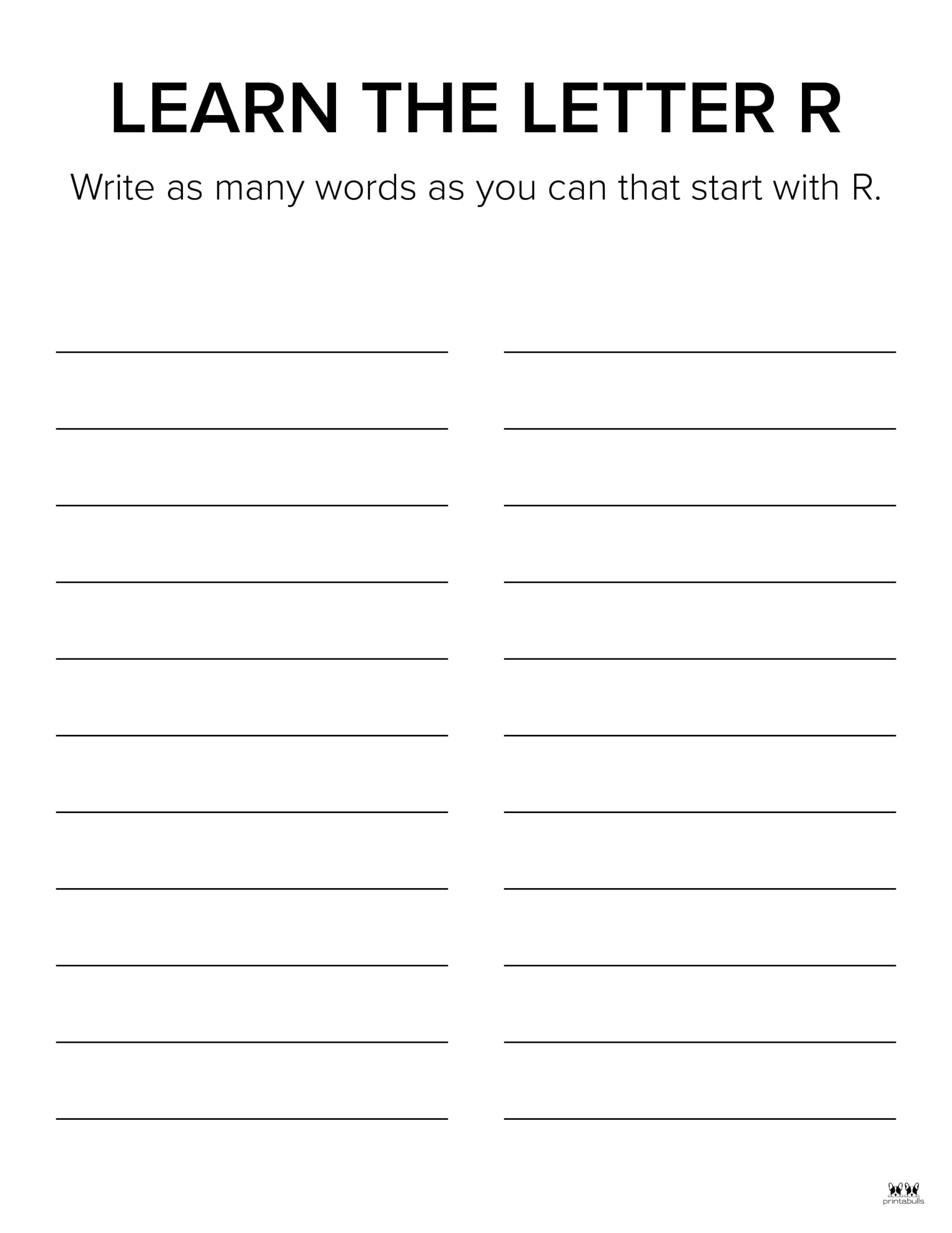 Letter R Worksheets 50 FREE Printables Printabulls
