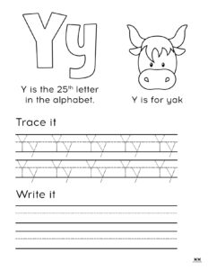 Letter Y Worksheets - 50 FREE Printables | Printabulls