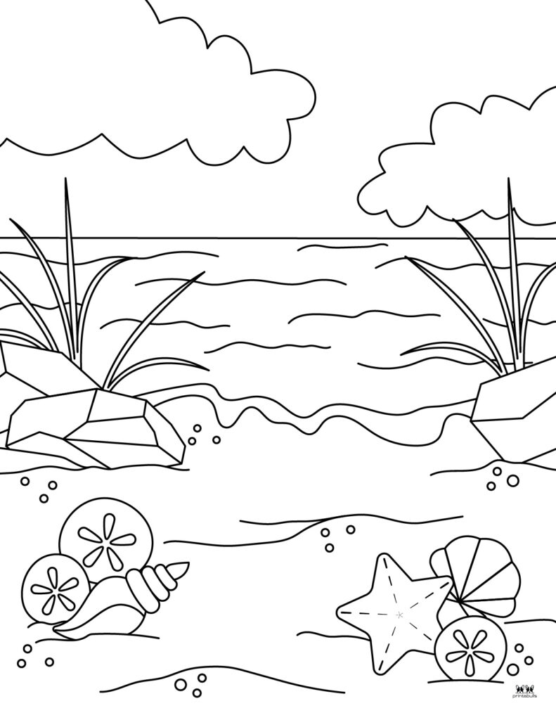 free printable preschool coloring pages beach