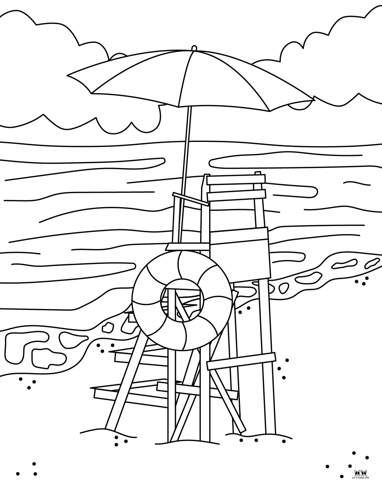 Beach Coloring Pages 25 FREE - Printable Beach Coloring Page 13 