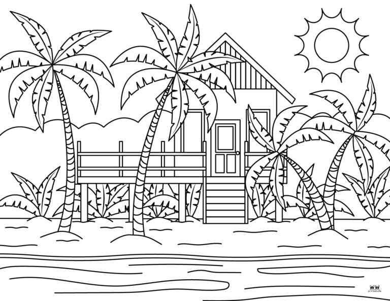 Beach Coloring Pages - 25 FREE Pages | Printabulls