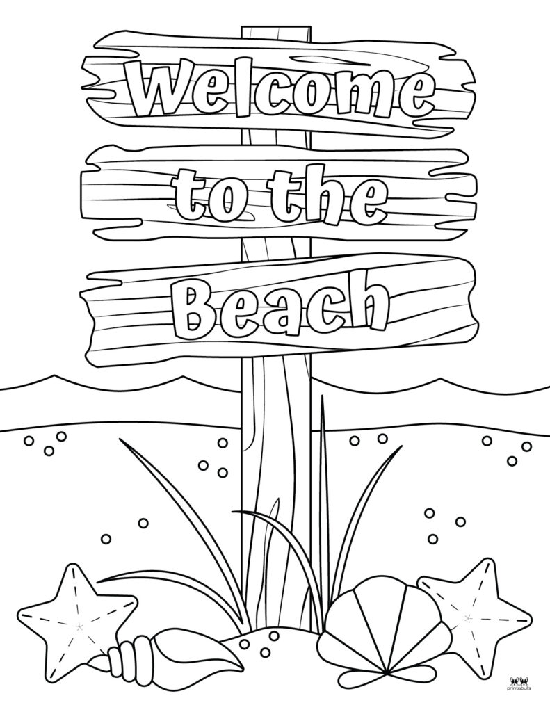 free printable beach coloring pages