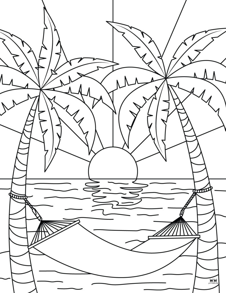 free printable beach coloring pages