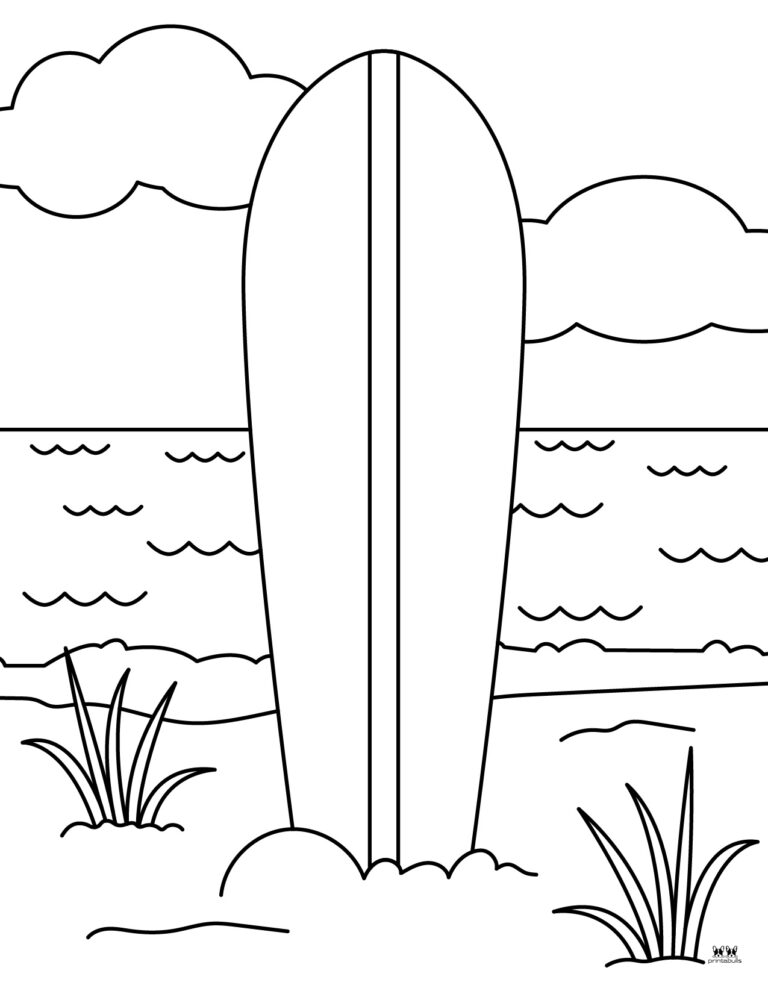 Printable Beach Coloring Page