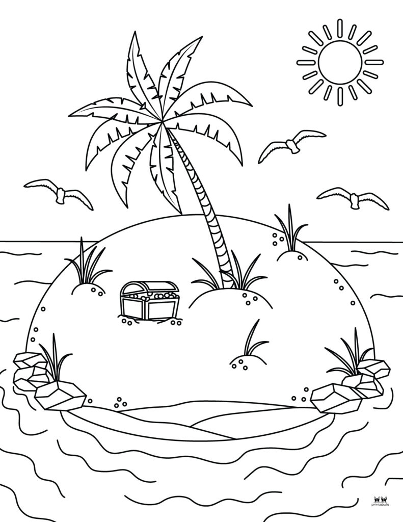 free printable beach coloring pages