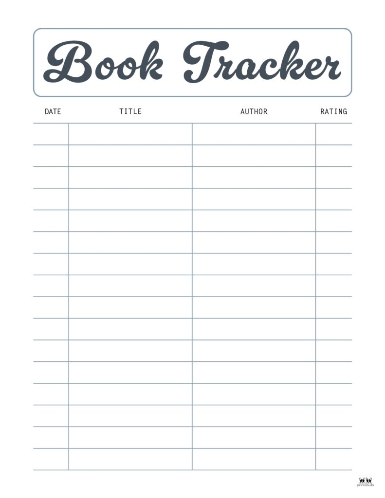 Free Printable Reading Trackers, Book Review Templates for