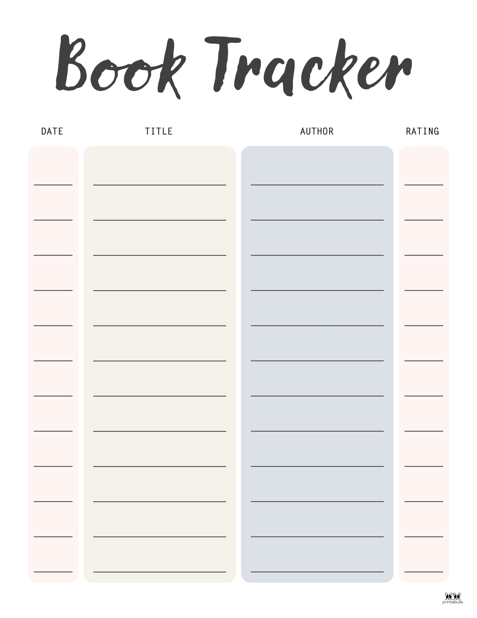 Reading Tracking Printable